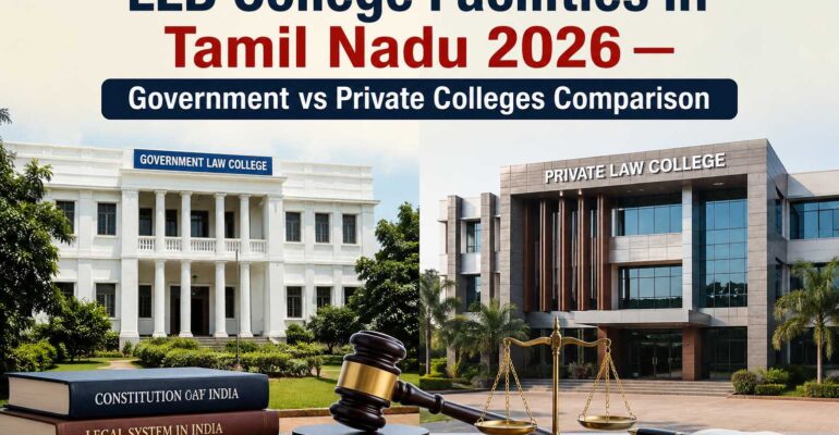 LLB College Facilities in Tamil Nadu 2026 — Government vs Private Colleges Comparison