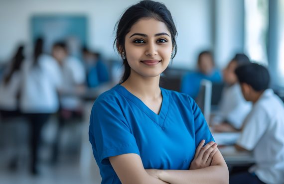 woman-blue-shirt-stands-front-group-students (1)